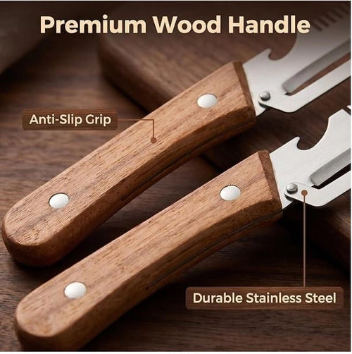 3-in-1 Vegetable Peeler with Wooden Grip